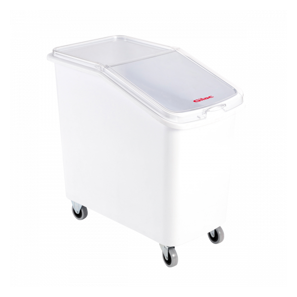 Bac à ingrédients 100 L + couvercle + 4 roues - chape acier