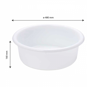 Bac à diviseuse rond 19 L - blanc