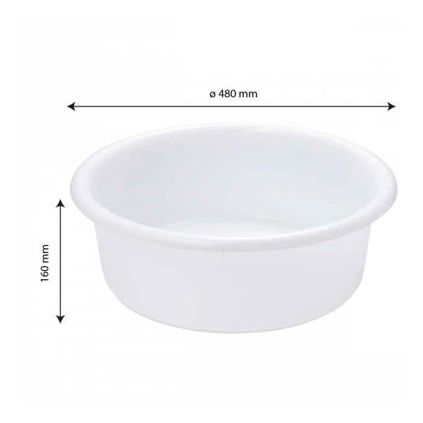 Bac à diviseuse rond 19 L - blanc