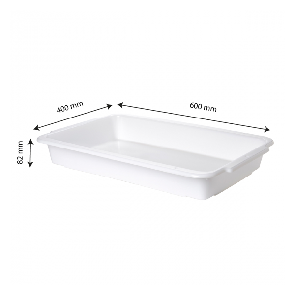 Bac à diviseuse rectangulaire 600 x 400 - 13 L - blanc