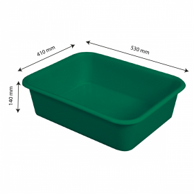 Bac à diviseuse rectangulaire 20 L - vert