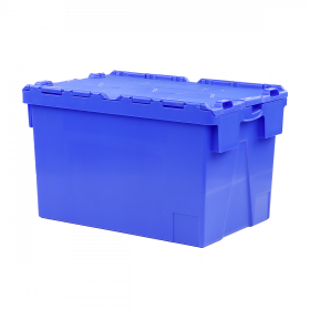 Bac 600 x 400 x 365 mm 65 L éco avec couvercle intégré - bleu