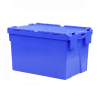 Bac 600 x 400 x 365 mm 65 L éco avec couvercle intégré - bleu