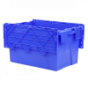 Bac 600 x 400 x 365 mm 65 L éco avec couvercle intégré - bleu