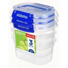 Lot de 3 Boîtes alimentaires hermétiques 400 ml