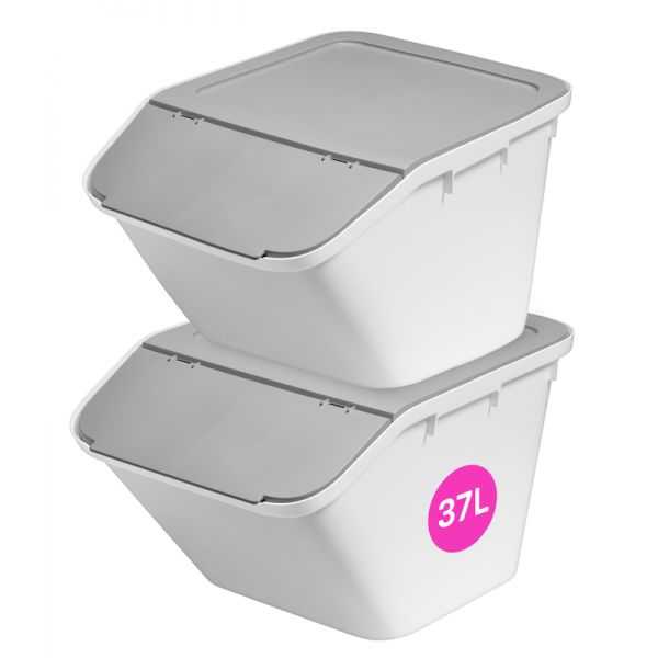 Bac de rangement ou tri avec couvercle incliné 37 litres