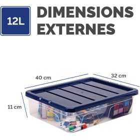 Boite de rangement plate avec couvercle anti poussière