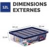 Boite de rangement plate avec couvercle anti poussière