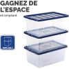 Boîte de rangement transparente empilable 22 litres