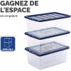 Boîte de rangement transparente empilable 38 litres