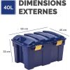 Malle de rangement en Plastique Solide 40 litres