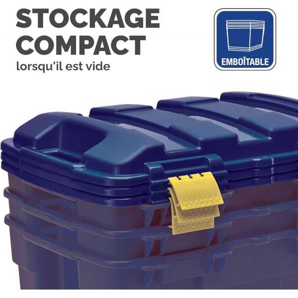 Coffre de rangement en Plastique Solide 40 litres