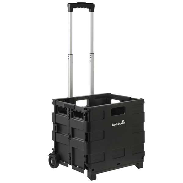 Caisse pliable à roulettes avec poignées