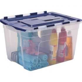 Grande Boîte de rangement avec Couvercle 2 Volets 55 litres