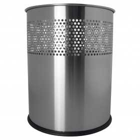 Corbeille à papier en inox pour accueil et bureau 15 litres