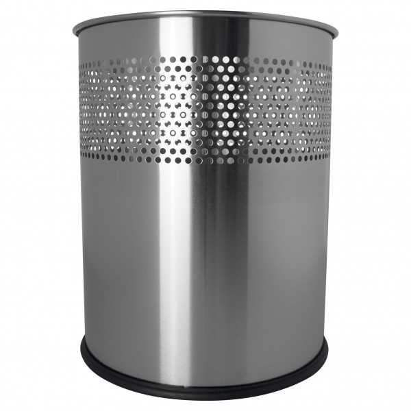 Corbeille à papier en inox pour accueil et bureau 15 litres