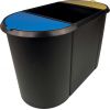 Poubelle triple bac pour tri déchets et papier