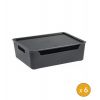 6 Bacs de rangement avec couvercle élégant 9 Litres