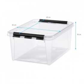 Boîte de rangement 14 litres avec 7 bacs et couvercle