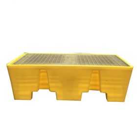 Bac de Rétention 240 l jaune pour Palette Euro avec caillebotis