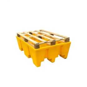 Bac de Rétention 240 l jaune pour Palette Euro sans caillebotis