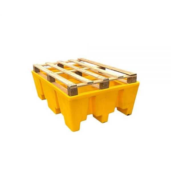 Bac de Rétention 240 l jaune pour Palette Euro sans caillebotis
