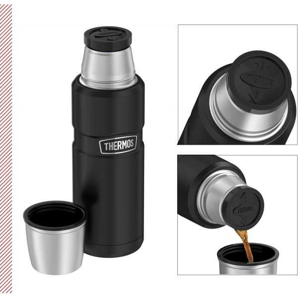 Une Bouteille isotherme noire avec bouchon Etanche