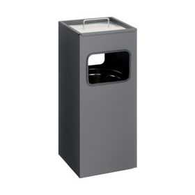 Poubelle d'accueil rectangulaire avec cendrier 17 litres