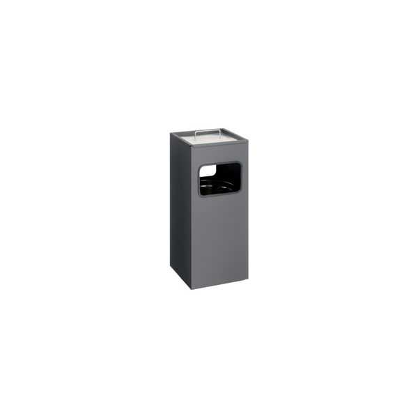 Poubelle d'accueil rectangulaire avec cendrier 17 litres