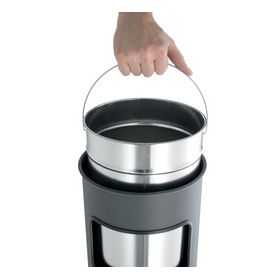 Poubelle à papier en métal ronde 17 litres avec cendrier