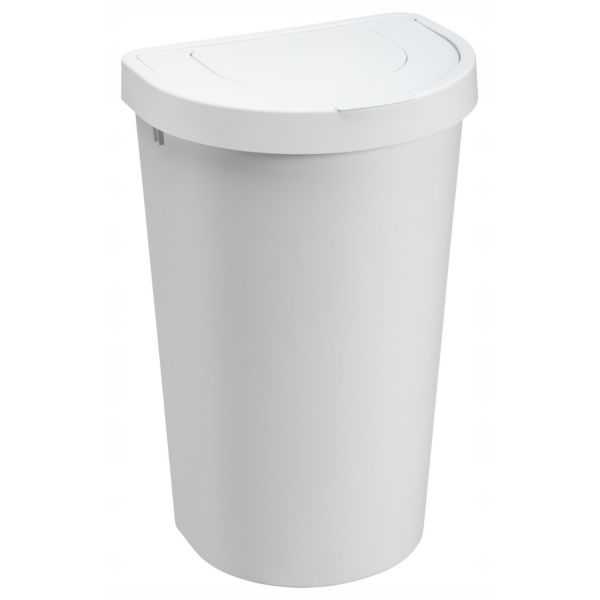 Poubelle de cuisine avec 2 couvercles basculant 45 litres