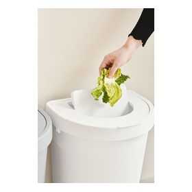 Poubelle de cuisine avec 2 couvercles basculant 45 litres