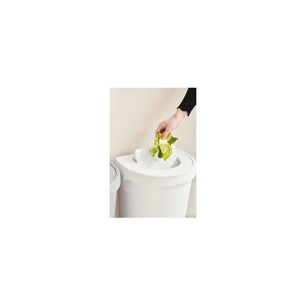 Poubelle de cuisine avec 2 couvercles basculant 45 litres