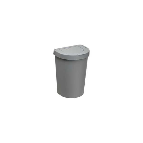 Poubelle de cuisine avec 2 couvercles basculant 25 litres