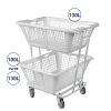 Chariot acier epoxy pour corbeilles à linge