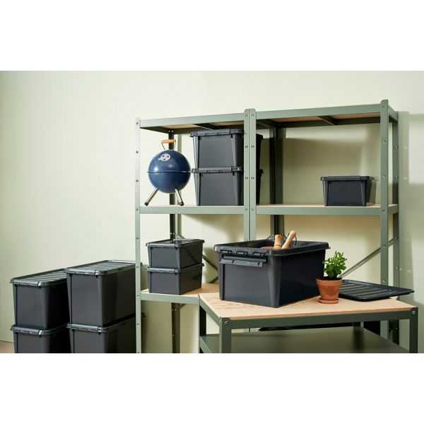 Boîte de rangement solide pour garage en plastique recyclé