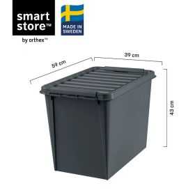 Caisse de rangement avec couvercle en Plastique Recyclé 66 litres