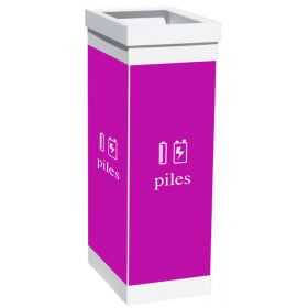 Poubelle de tri pour collecte de piles et batteries 60 litres