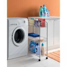 Desserte multi-usage Slim DELUXE 3 niveaux argent