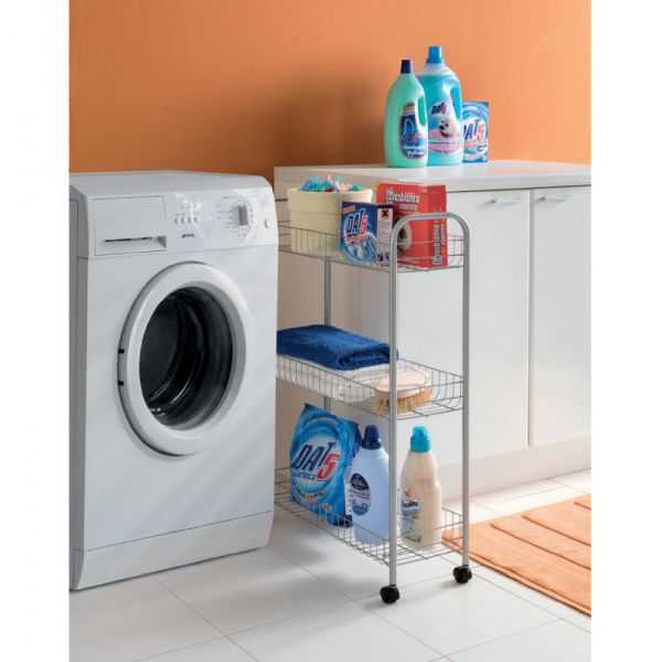 Desserte multi-usage Slim DELUXE 3 niveaux argent