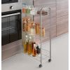 Desserte multi-usage Slim DELUXE 3 niveaux argent