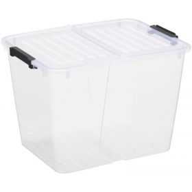 Boite transparente avec couvercle pliant 30 litres