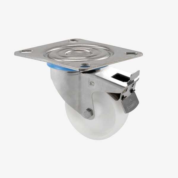 Bac grand volume 500 L - 2 roues fixes, 2 pivotantes avec freins - blanc