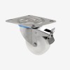 Bac grand volume 500 L - 2 roues fixes, 2 pivotantes avec freins - blanc