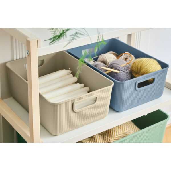 Bac de rangement en plastique recyclé élégant Taille M