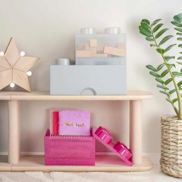 Brique de Rangement Lego translucide pailleté