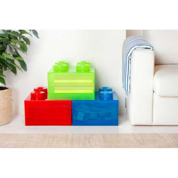 Brique de Rangement cube Lego translucide