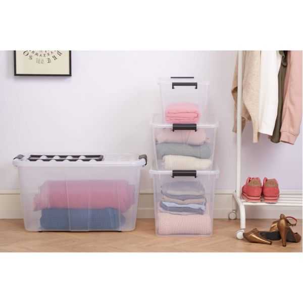 Boîte de rangement avec couvercle Home Box 40 litres