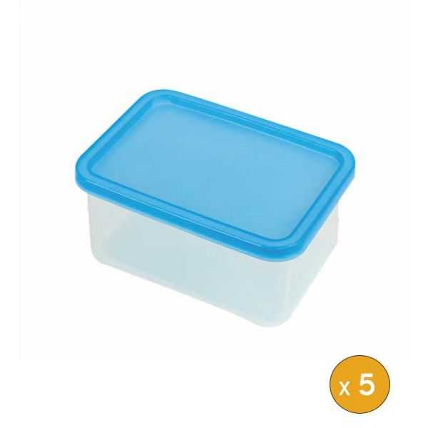 5 Boites plastiques hermetiques professionnelles 400 ml 