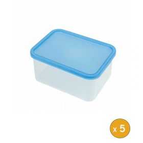 5 Boites plastiques hermétiques professionnelles 1,2 litre
